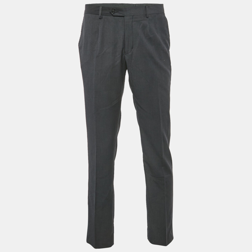 luxury-men-dolcegabbana-used-clothes-p1108123-003 Dolce & Gabbana Black Pinstripe Crepe Formal Trousers XL