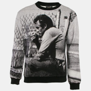 Dolce & Gabbana Grey James Dean Print Cotton Applique Detail Sweatshirt M