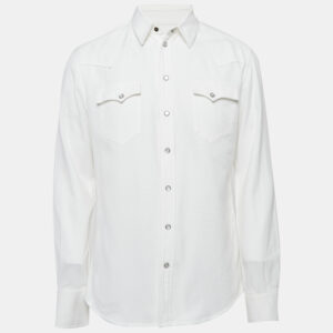 Dolce & Gabbana White Patterned Cotton Sicilia Shirt XL