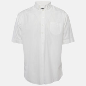 Dolce & Gabbana White Cotton Half Sleeve Shirt L