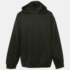 Dolce & Gabbana Black 3D Logo Cotton Knit Hoodie L