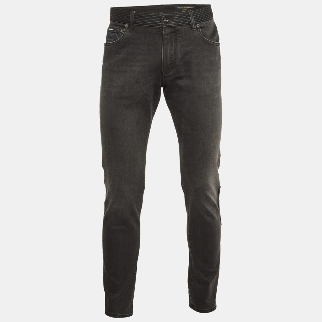 luxury-men-dolcegabbana-used-clothes-p1155845-005 Dolce & Gabbana Dark Grey Denim Slim Jeans L Waist 34"