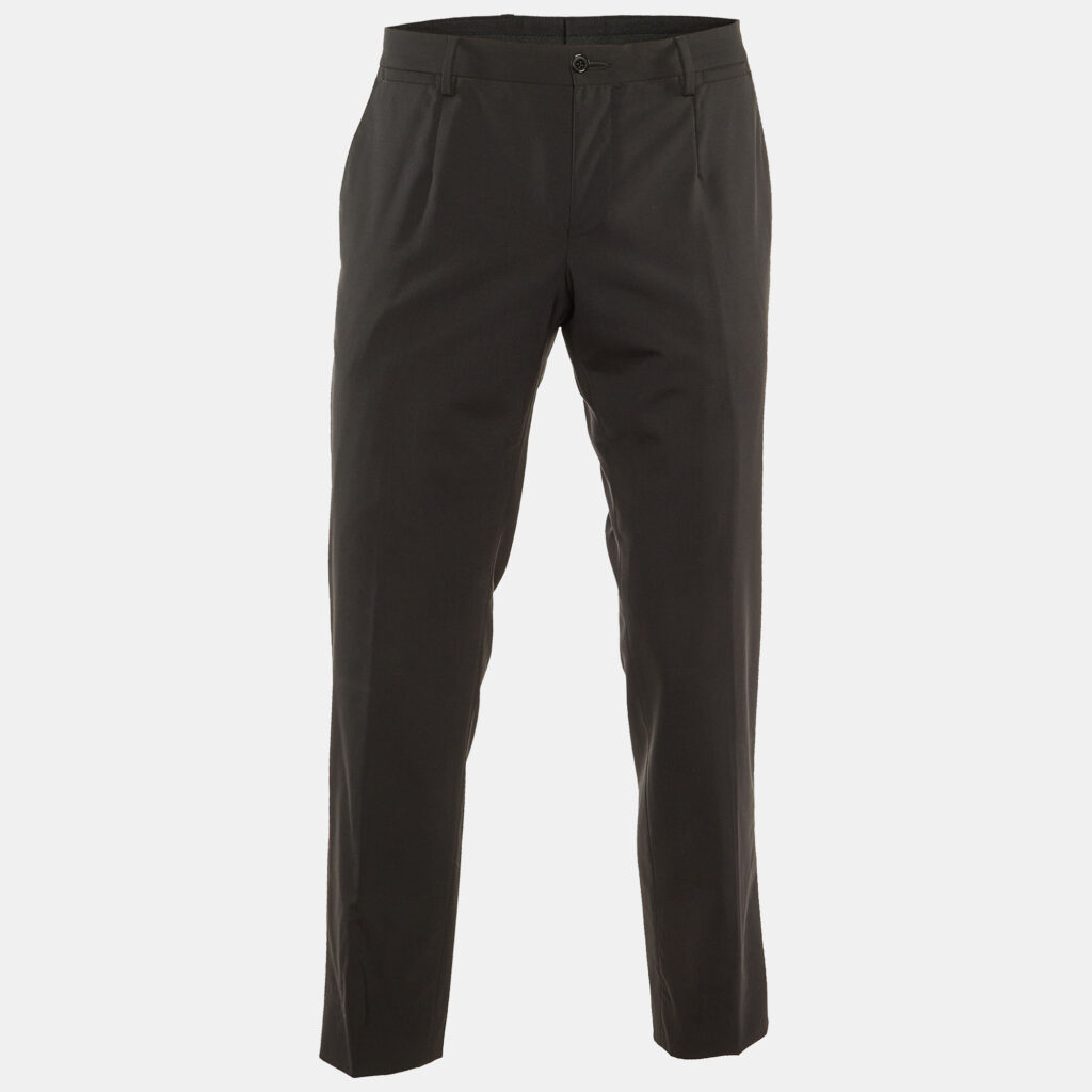 luxury-men-dolcegabbana-used-clothes-p1161552-002 Dolce & Gabbana Black Wool Straight Leg Pants M