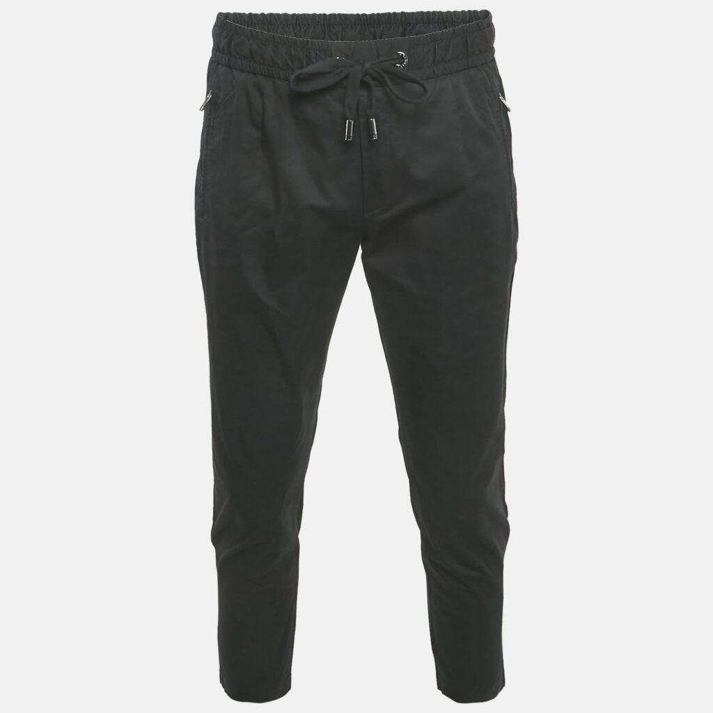 luxury-men-dolcegabbana-used-clothes-p1162792-006 Dolce & Gabbana Black Stretch Cotton Jogging Pants M