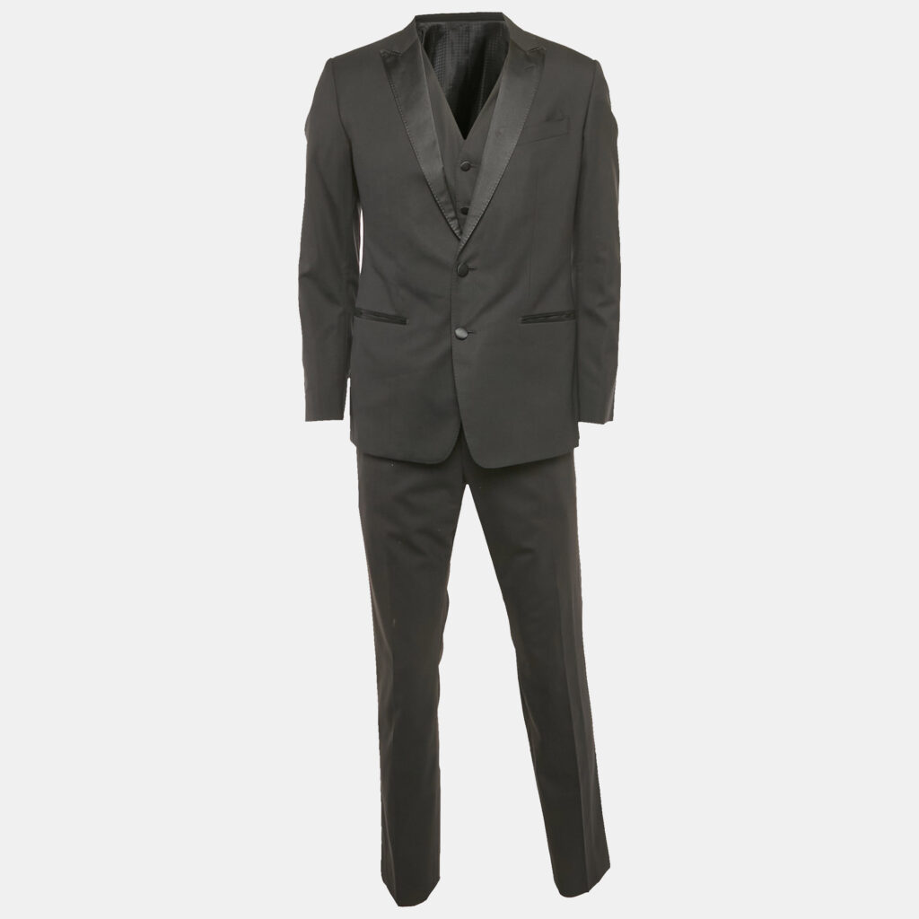 luxury-men-dolcegabbana-used-clothes-p1164905-002.jpg Dolce & Gabbana Black Wool Blend Tailored Martini 3pc Pants Suit M
