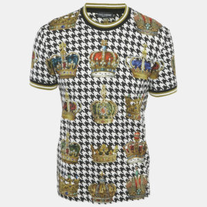 Dolce & Gabbana Black Crown Print Cotton T-Shirt L