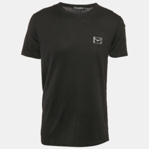 Dolce & Gabbana Black Cotton Crew Neck T-Shirt L