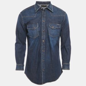 Dolce & Gabbana Navy Blue Denim Button Front Shirt XS