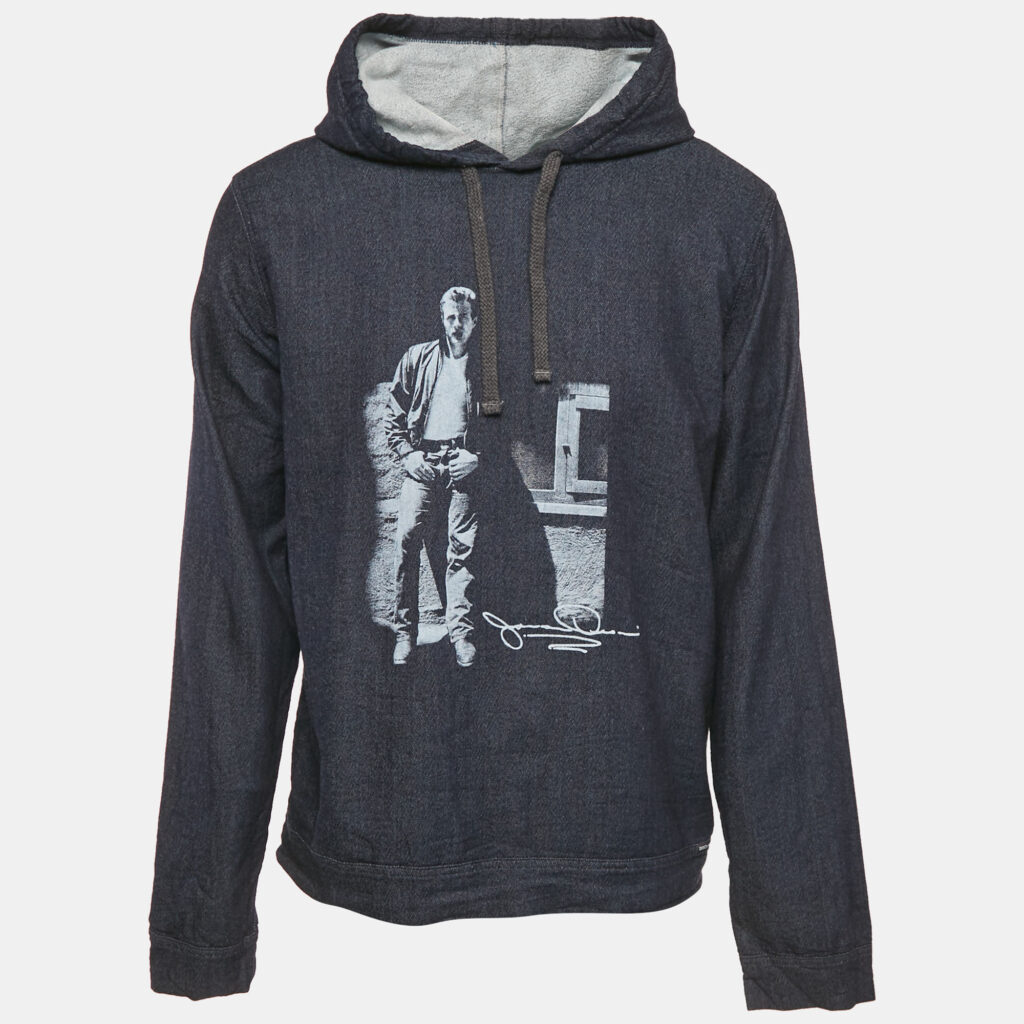 Dolce & Gabbana Blue James Dean Print Cotton Hooded Sweater 4XL