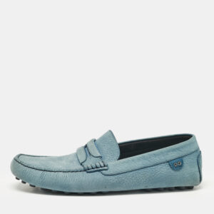 Dolce & Gabbana Blue Nubuck Leather Loafers Size 42.5