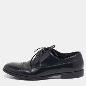 Dolce & Gabbana Black Leather Lace Up Oxfords Size 42.5