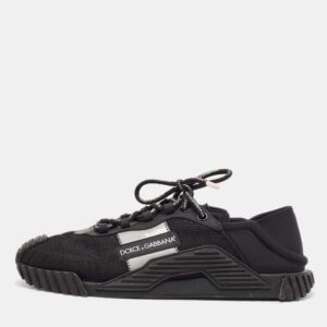 Dolce & Gabbana Black Mesh and Nylon Ns1 Low Top Sneakers Size 45