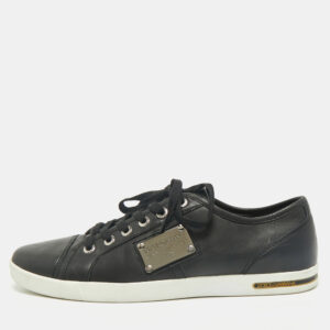 Dolce & Gabbana Black Leather Low Top Sneakers Size 44