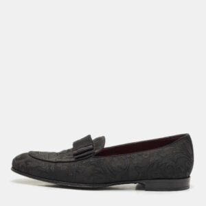Dolce & Gabbana Black Jacquard Baroque Slip On  Loafers Size 40