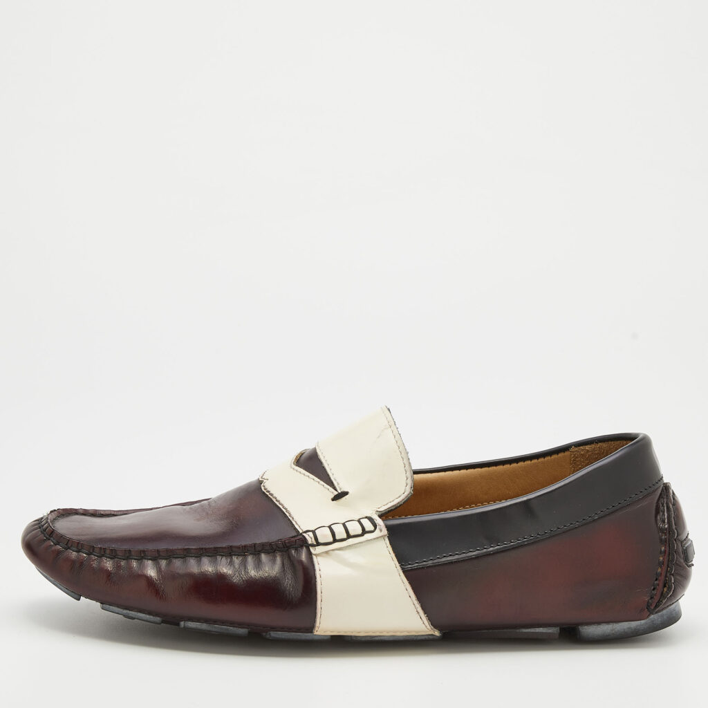 luxury-men-dolcegabbana-used-shoes-p704769-002-1 D&G Multicolor Leather Penny Slip On Loafers Size 42