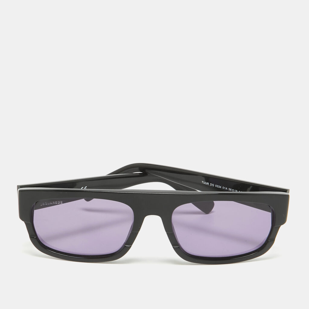 luxury-men-dsquared2-used-accessories-p1082752-002 Dsquared2 Black Tuur DQ Rectangle Sunglasses