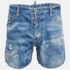Dsquared2 Blue Distressed Denim Shorts M