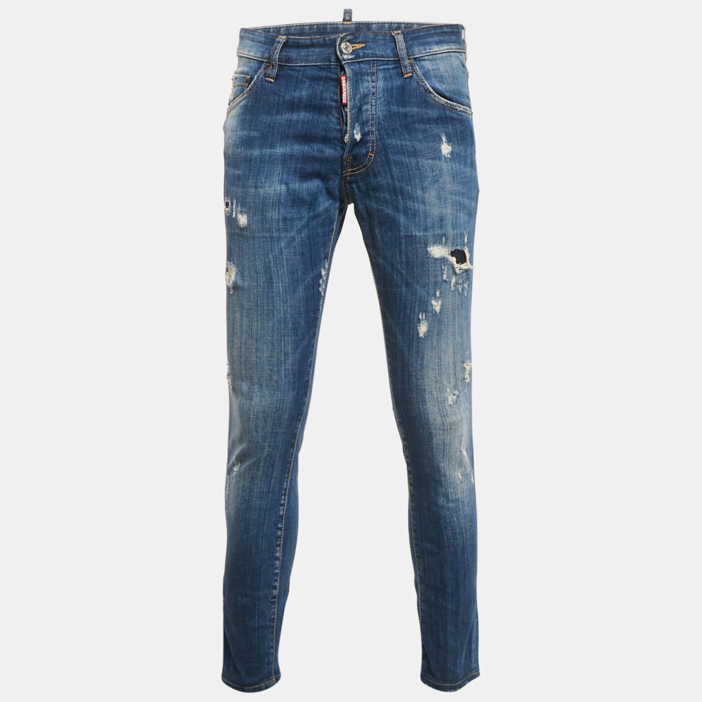 luxury-men-dsquared2-used-clothes-p1149926-006 Dsquared2 Blue Distressed Denim Cool Guy Jeans S Waist 30"