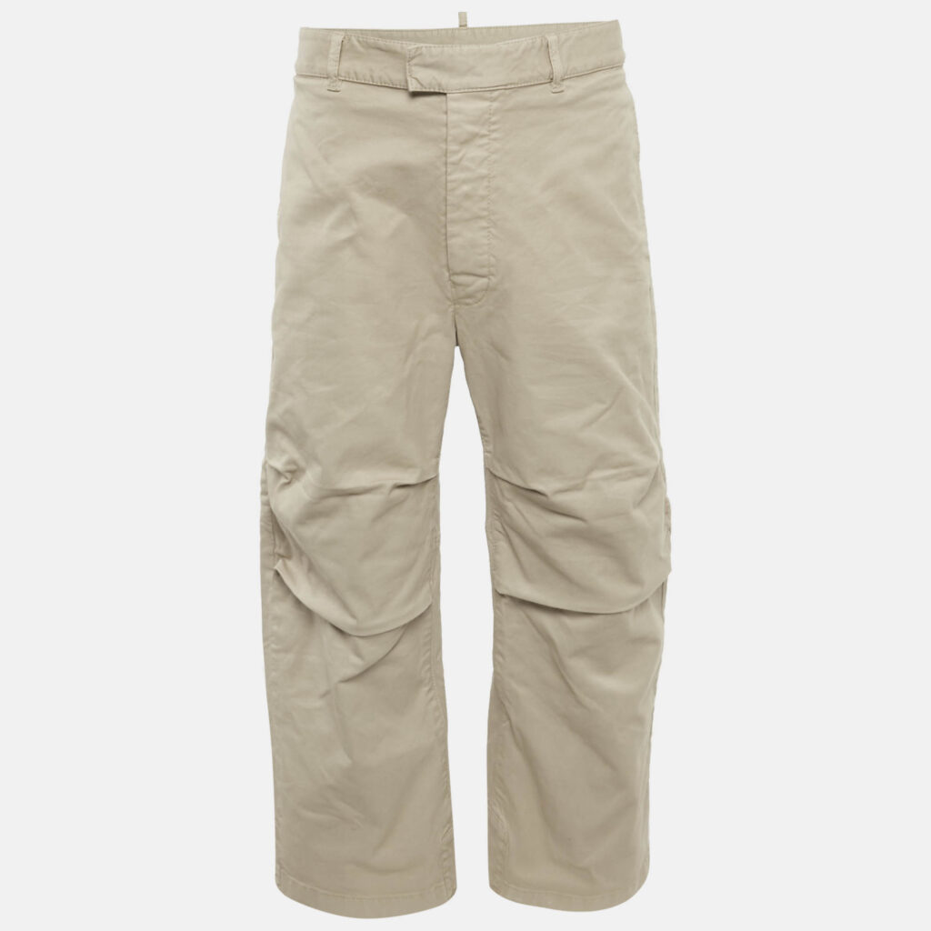 luxury-men-dsquared2-used-clothes-p1163211-001 Dsquared2 Beige Cotton Straight Fit Trousers XL