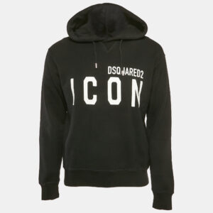 Dsquared2 Black Logo Print Cotton Cool Fit Hoodie S