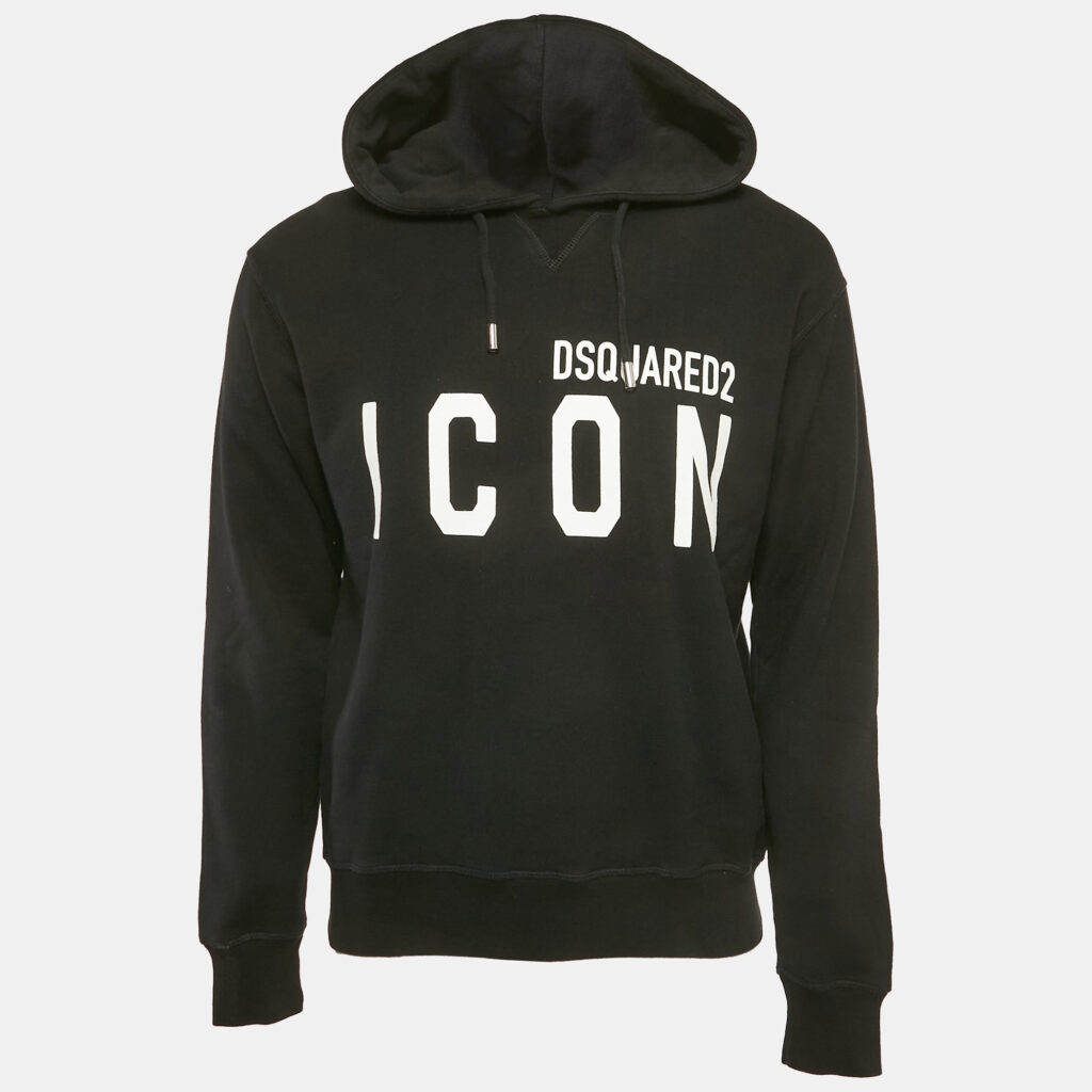 Dsquared2 Black Logo Print Cotton Cool Fit Hoodie S
