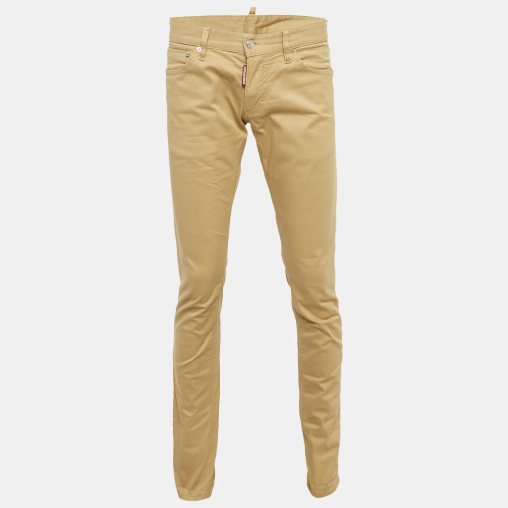 luxury-men-dsquared2-used-clothes-p1165822-002 Dsquared2 Beige Cotton Drill Trousers M Waist 34"