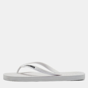 Dsquared2 White Rubber Logo Flip Flops Size 42