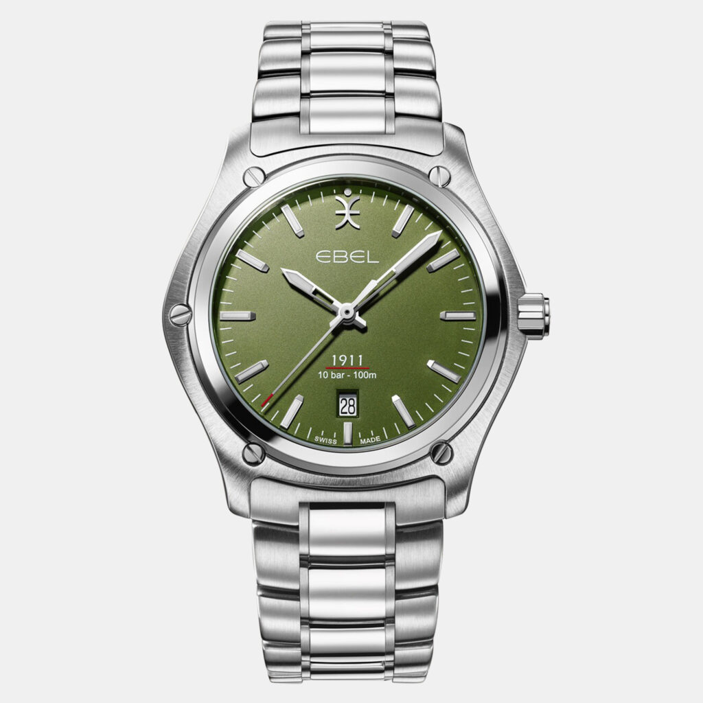 luxury-men-ebel-used-watches-p1152817-001 Ebel Green Stainless Steel 1911 1216584 Quartz Men's Wristwatch 42 mm