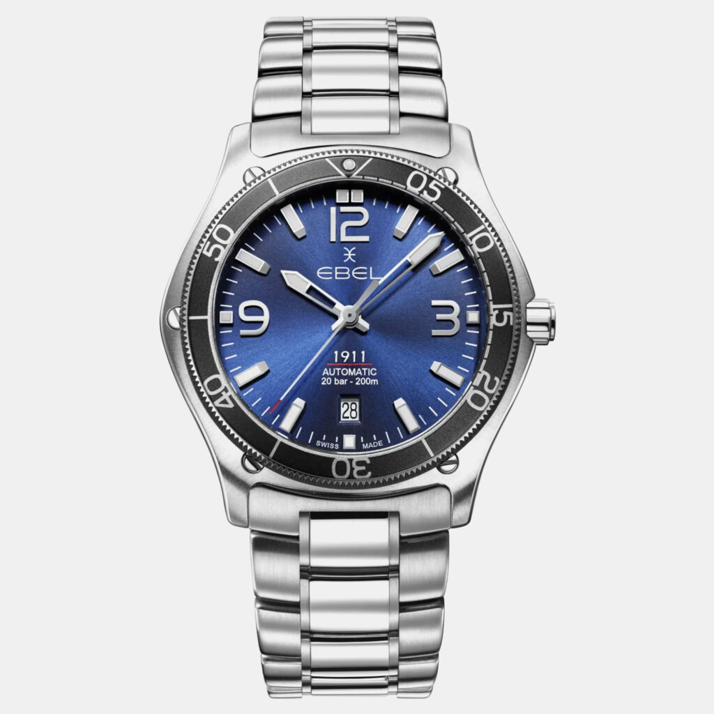 luxury-men-ebel-used-watches-p1152818-002 Ebel Blue Stainless Steel 1911 1216587 Automatic Men's Wristwatch 42 mm