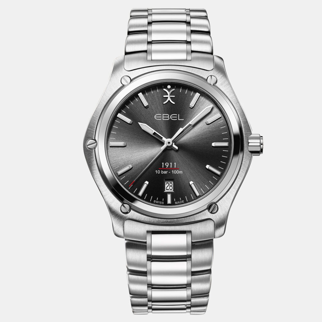luxury-men-ebel-used-watches-p1152820-001 Ebel Black Stainless Steel 1911 1216583 Quartz Men's Wristwatch 41 mm