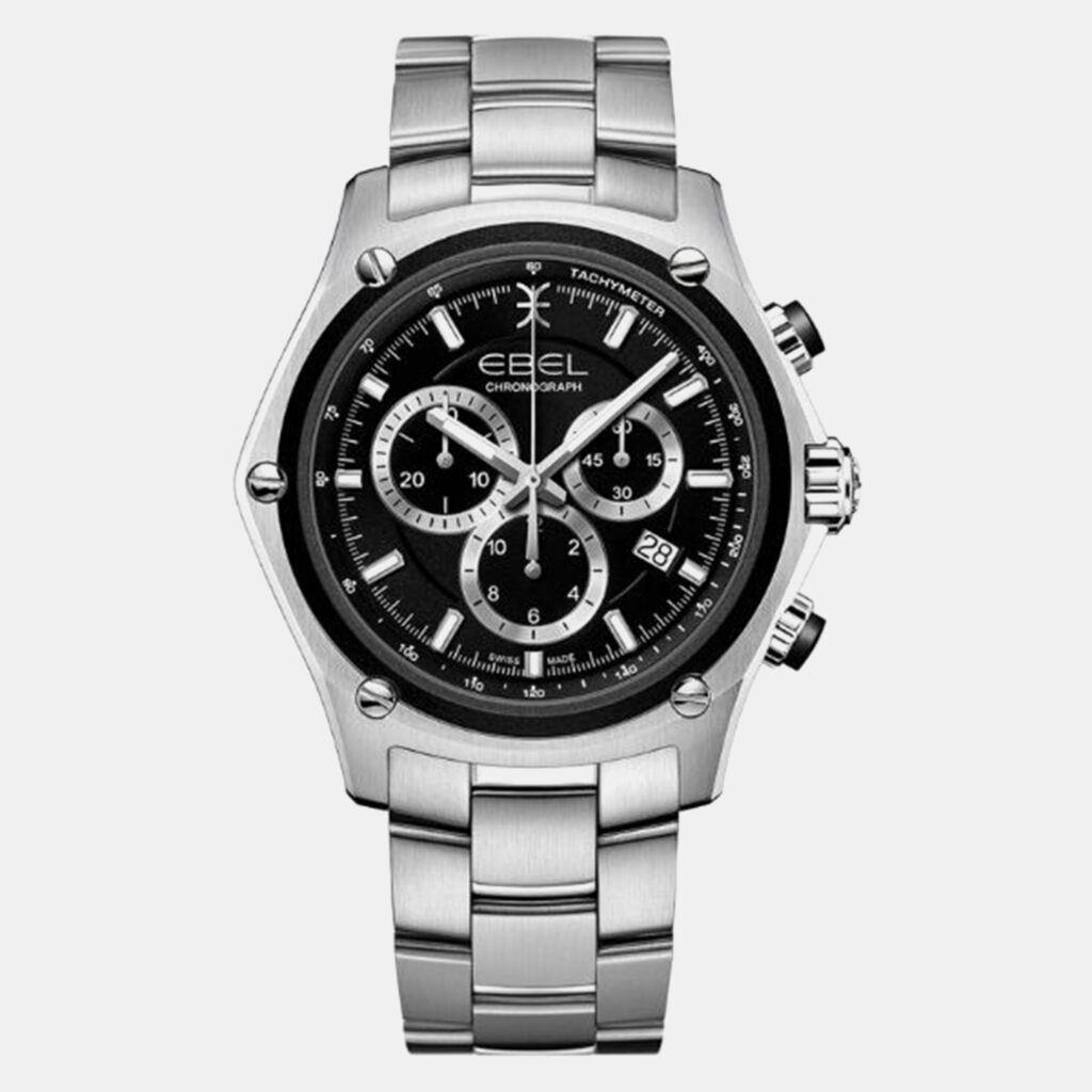luxury-men-ebel-used-watches-p1152822-001 Ebel Black Stainless Steel Discovery 1216515 Quartz Men's Wristwatch 41 mm