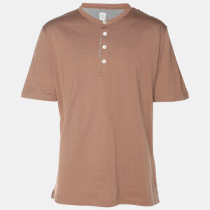 Eleventy Brown Jersey Henley T-Shirt XL