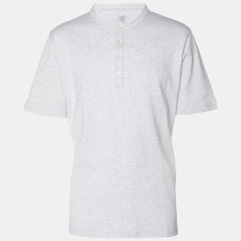 Elevety Grey Jersey Henley T-Shirt XL