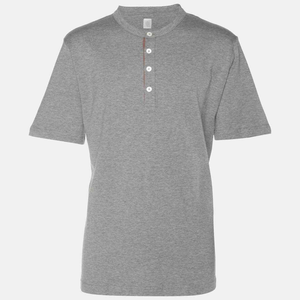Elevety Dark Grey Jersey Henley T-Shirt XL