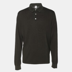Eleventy Olive Green Jersey Full Sleeve Polo T-Shirt XL