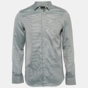 Emporio Armani Green Patterned Cotton Long Sleeve Shirt M