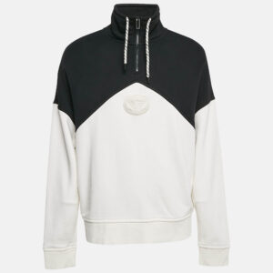 Emporio Armani  Black/White Logo Applique Cotton Sweatshirt L