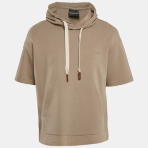 Emporio Armani Grey Neoprene Short Sleeve Hoodie L