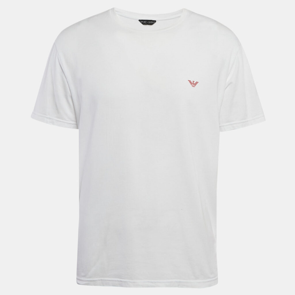 luxury-men-emporio-armani-used-clothes-p1106201-002 Emporio Armani Underwear White Cotton Jersey T-Shirt XL