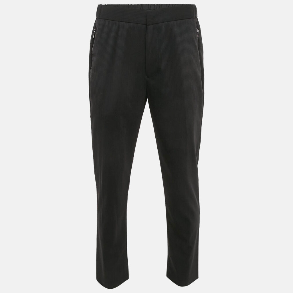 luxury-men-emporio-armani-used-clothes-p1113013-007 Emporio Armani Black Pinstripe Wool Blend Formal Trousers L