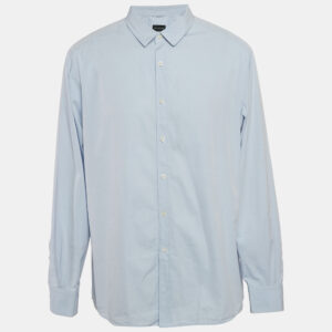 Ermenegildo Zegna Blue Cotton Button Front Shirt XXXL