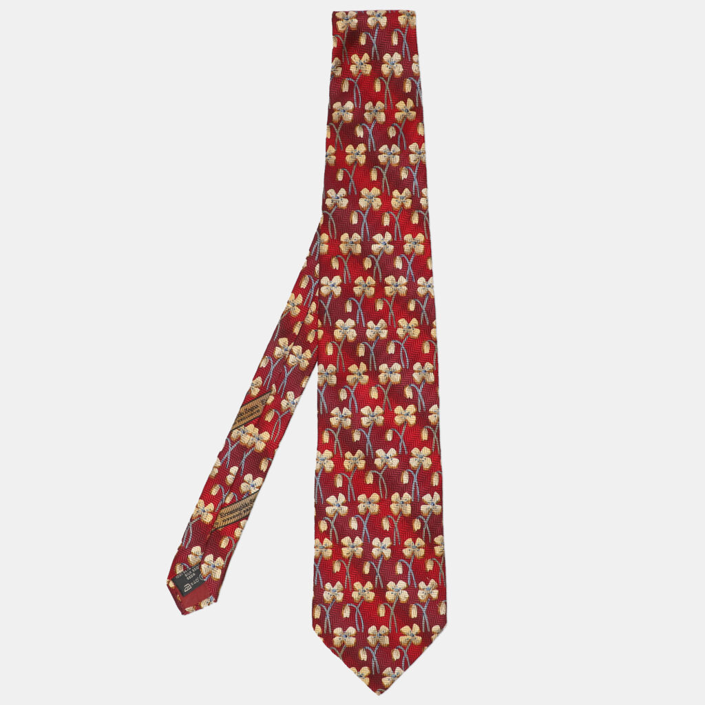 luxury-men-ermenegildo-zegna-used-accessories-p1130287-006 Ermenegildo Zegna Multicolor Floral Print Silk Jacquard Tie