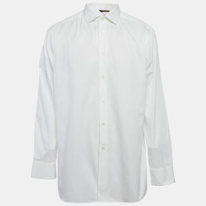 Ermenegildo Zegna White Cotton Button Front Shirt 4XL