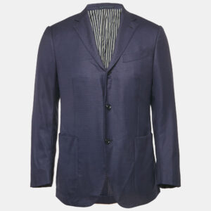 Ermenegildo Zegna Blue Wool Single Breasted Blazer L
