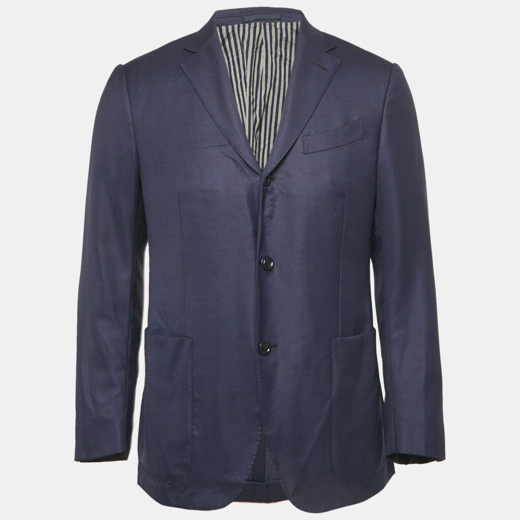 luxury-men-ermenegildo-zegna-used-clothes-p1147142-007 Ermenegildo Zegna Blue Wool Single Breasted Blazer L