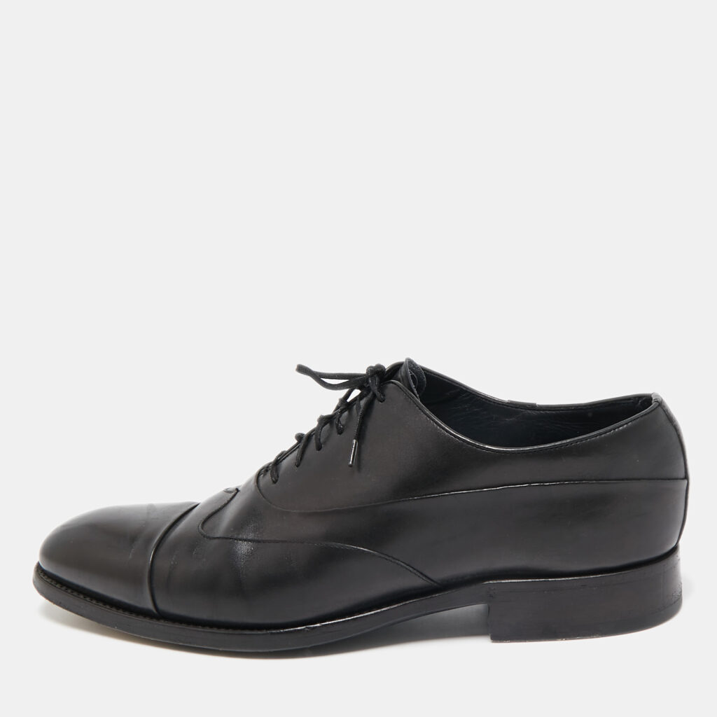 luxury-men-ermenegildo-zegna-used-shoes-p1106607-001 Ermenegildo Zegna Black Leather Lace Up Derby Size 43.5
