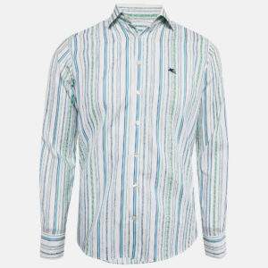Etro Multicolor Stripe Print Button Front Shirt S