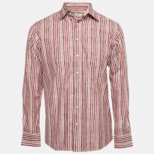 Etro Multicolor Stripe Jacquard Cotton Button Front Shirt M