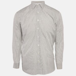 Etro White  Paisley Print Cotton Button Front Shirt L