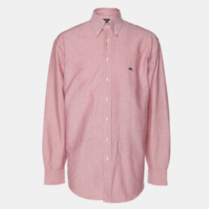 Etro Pink Cotton Long Sleeve Shirt M